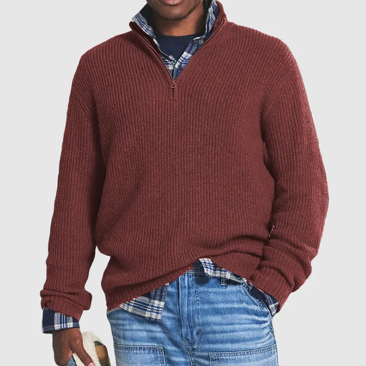 Stijlvolle Heren Pullover met Ritskraag