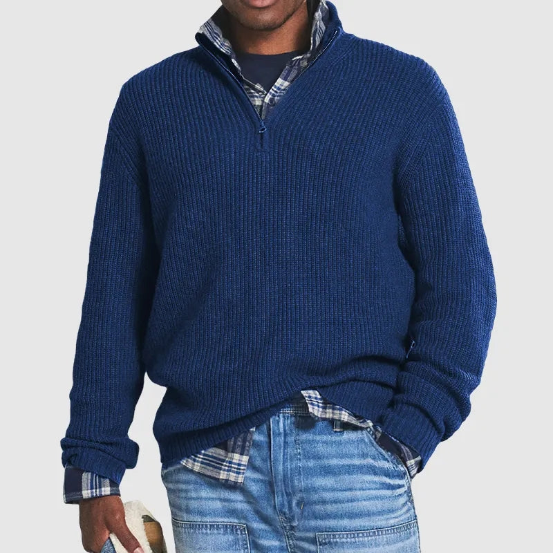 Stijlvolle Heren Pullover met Ritskraag