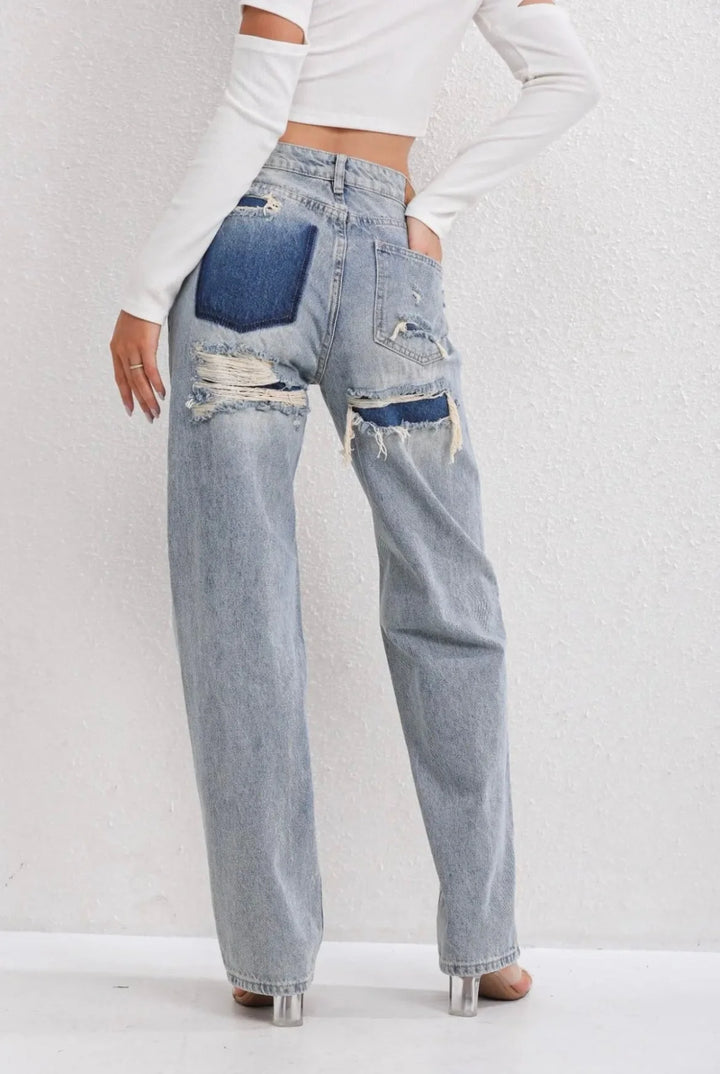 Vintage gescheurde jeans voor dames