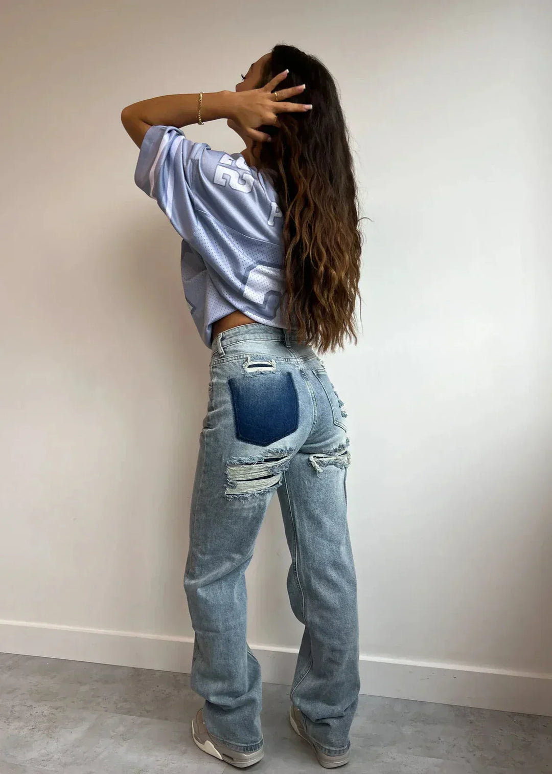 Vintage gescheurde jeans voor dames