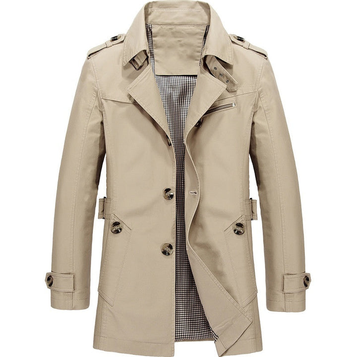 Smart Casual Katoenen Trenchcoat Voor Heren