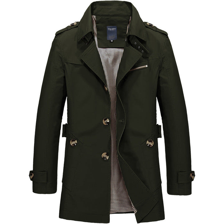 Smart Casual Katoenen Trenchcoat Voor Heren