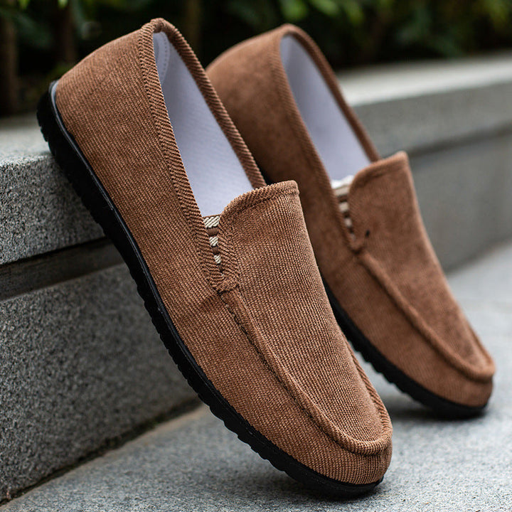 Heren Corduroy Loafers met Antislip Zool