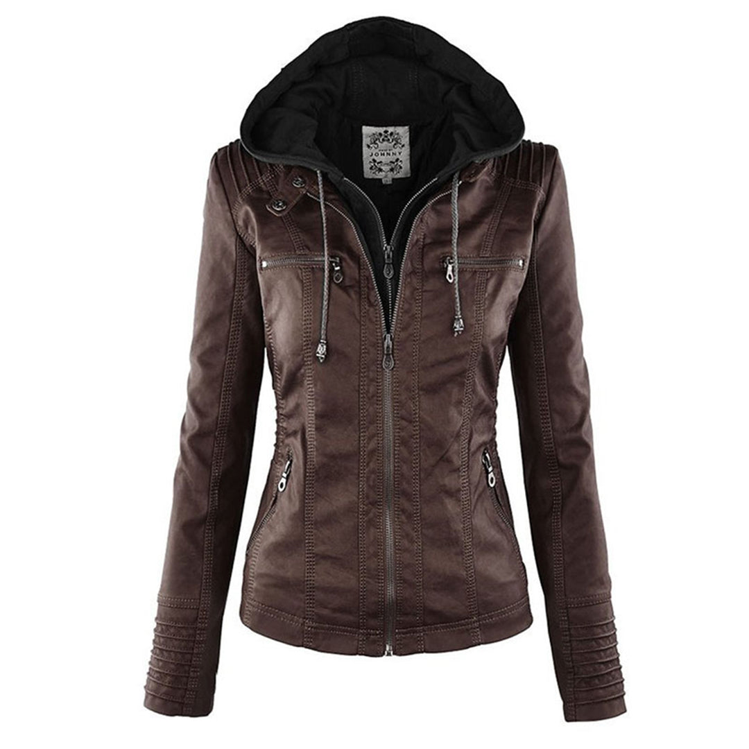 Moderne Casual Leren Jas voor Dames