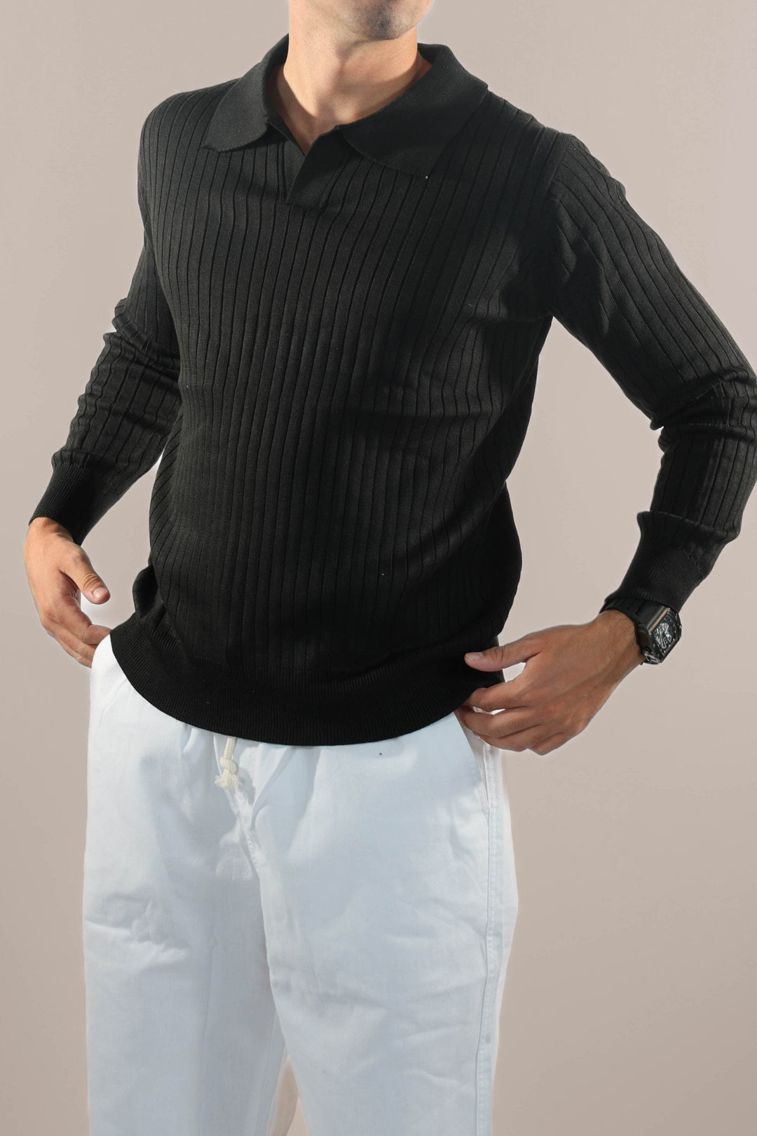 Luxe Comfortabele Polosweater voor Heren