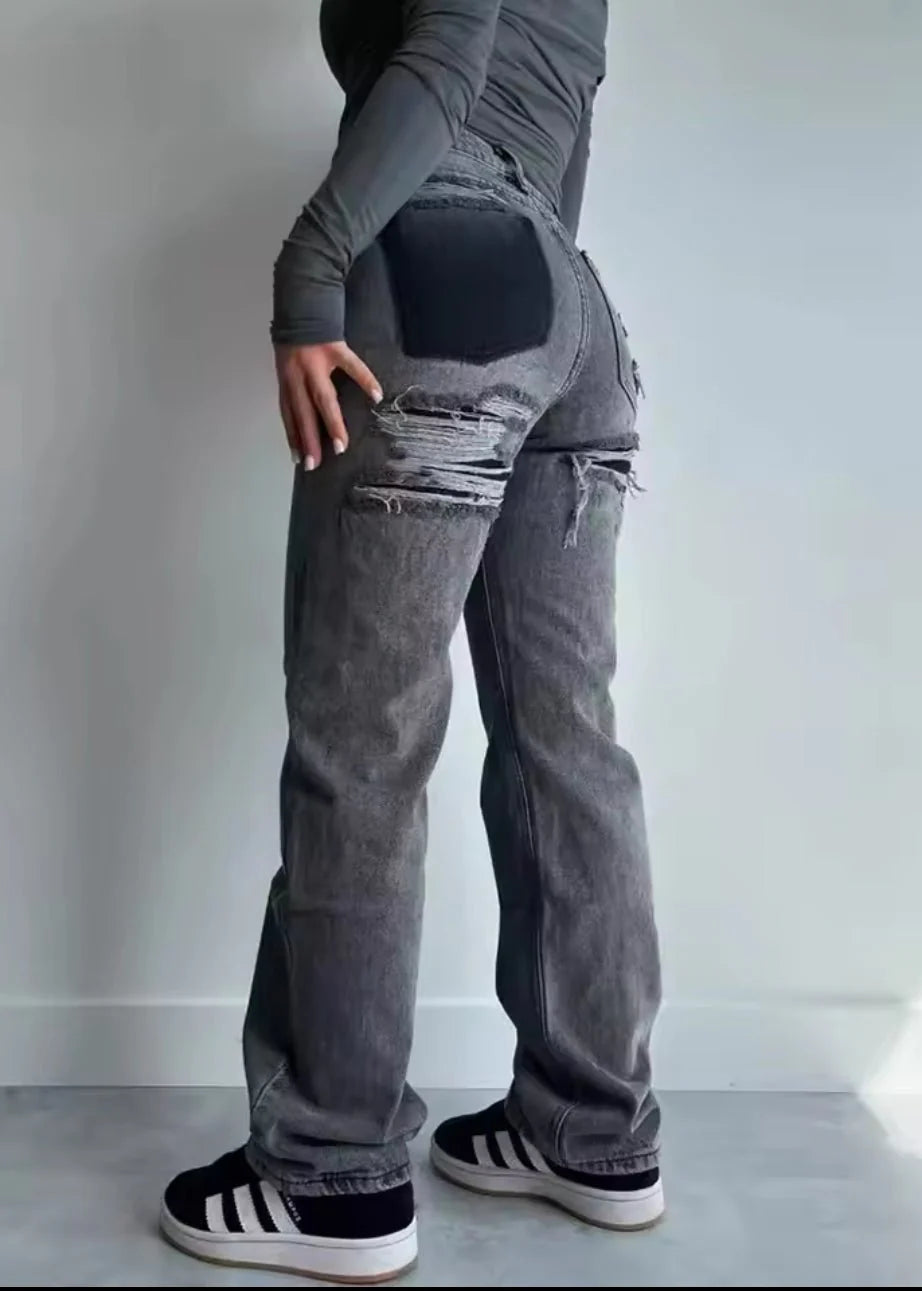 Vintage gescheurde jeans voor dames