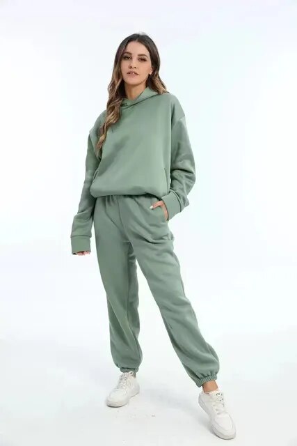 Trendy Hoodie en Joggers Set voor Dames