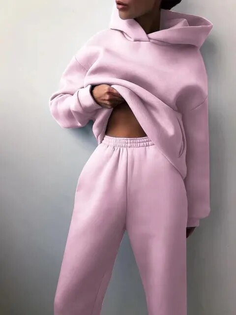 Trendy Hoodie en Joggers Set voor Dames