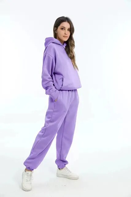 Trendy Hoodie en Joggers Set voor Dames