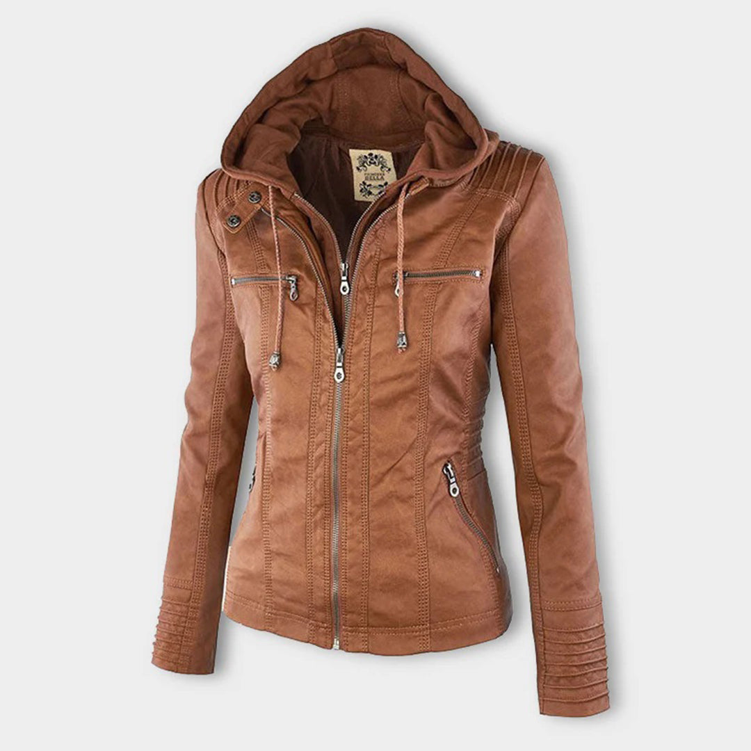 Moderne Casual Leren Jas voor Dames