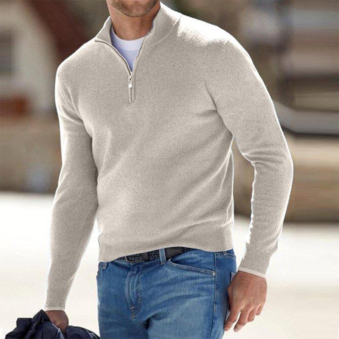 Comfortabele Heren Half Zip-Up Trui