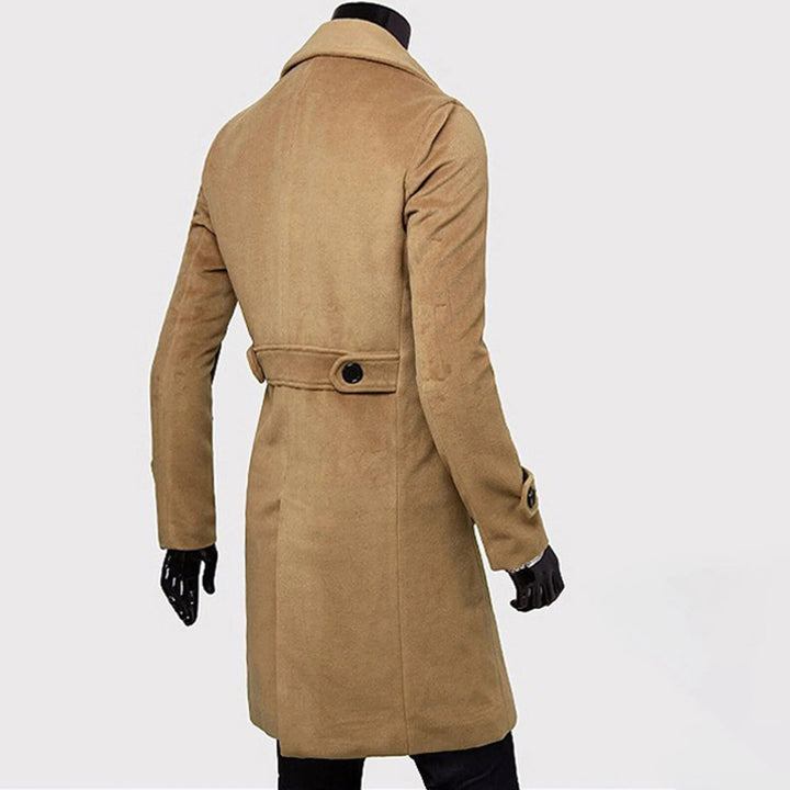 Winddichte Trenchcoat Met Dubbele Rij Knopen voor Heren