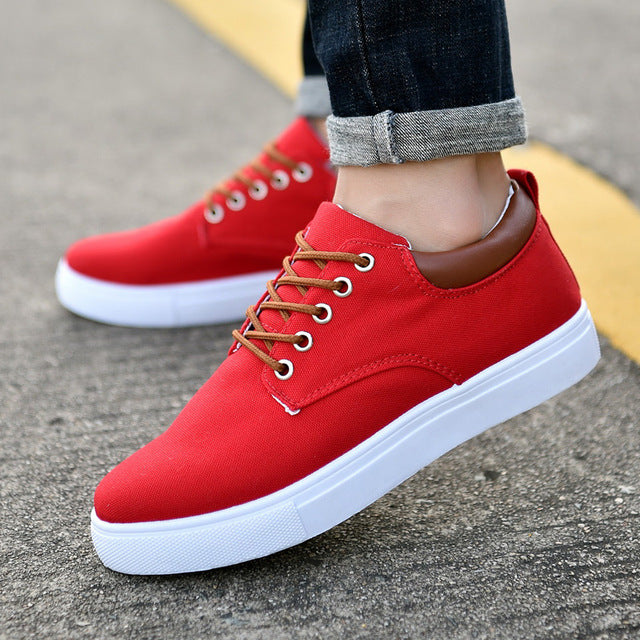 Casual Veterschoenen Lage Canvas Sneakers voor Heren