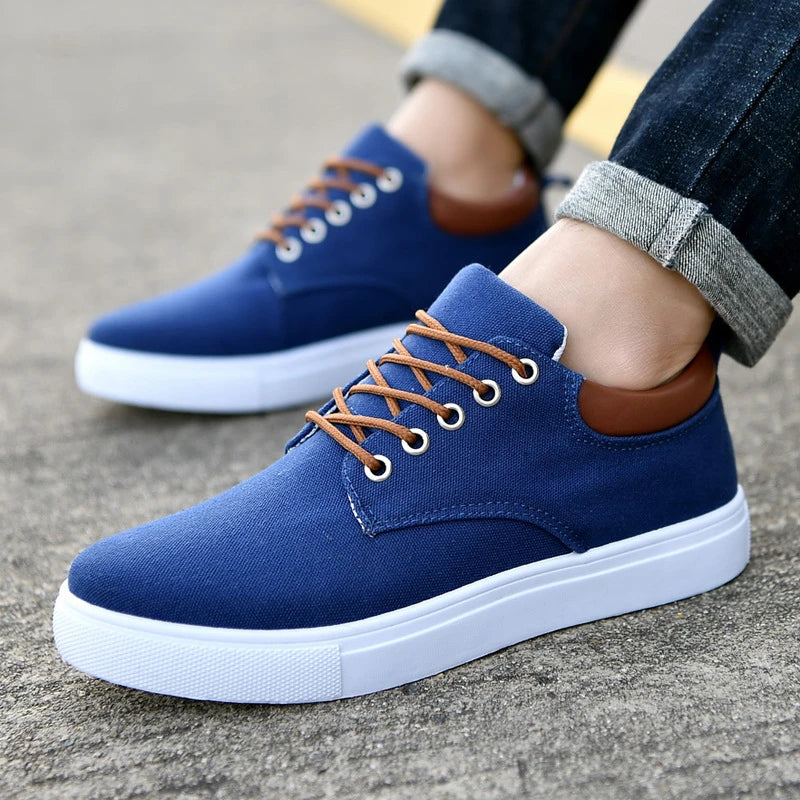 Casual Veterschoenen Lage Canvas Sneakers voor Heren