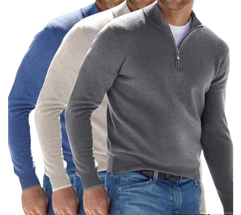 Casual-Chique Half Zip Sweater voor Mannen