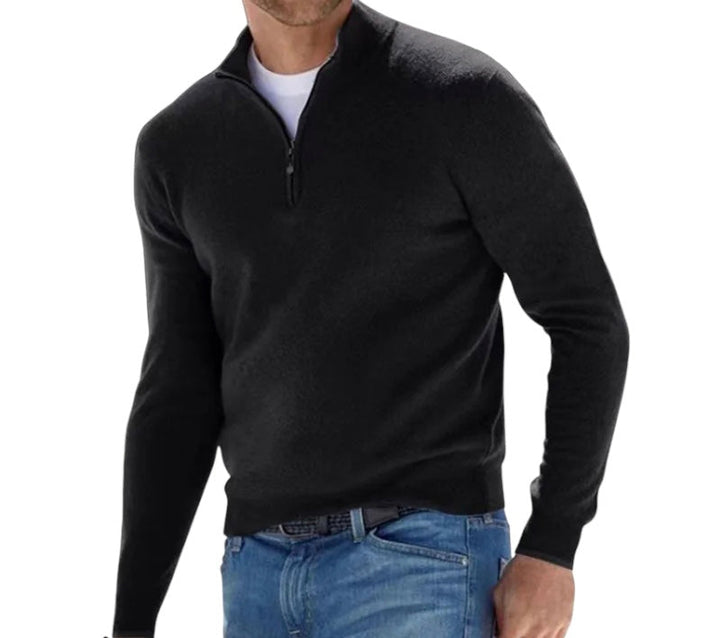 Casual-Chique Half Zip Sweater voor Mannen