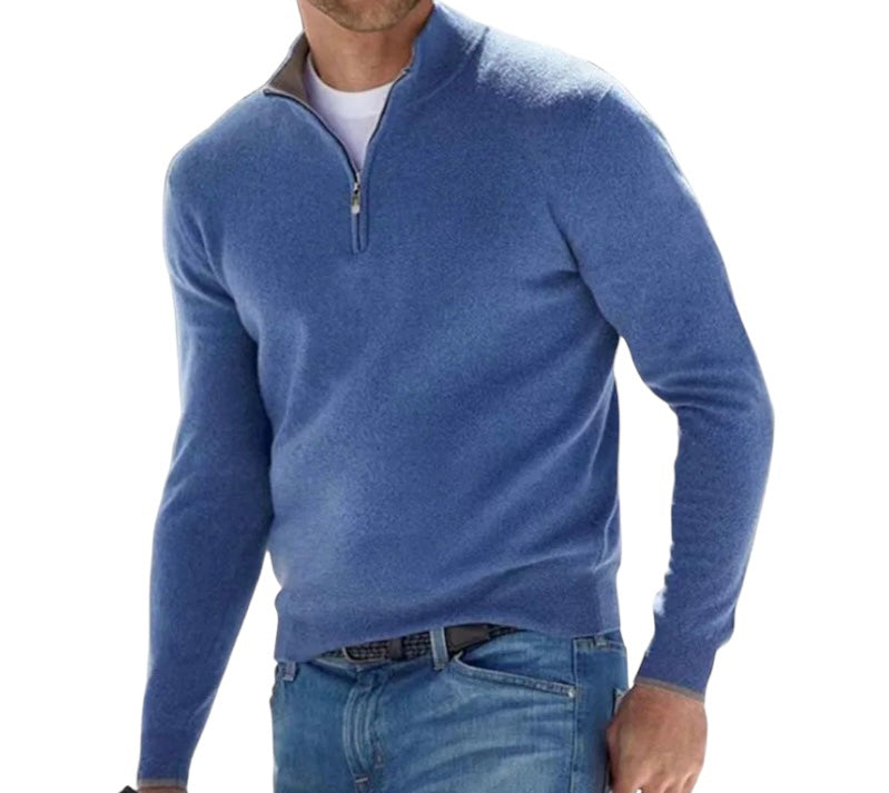 Casual-Chique Half Zip Sweater voor Mannen