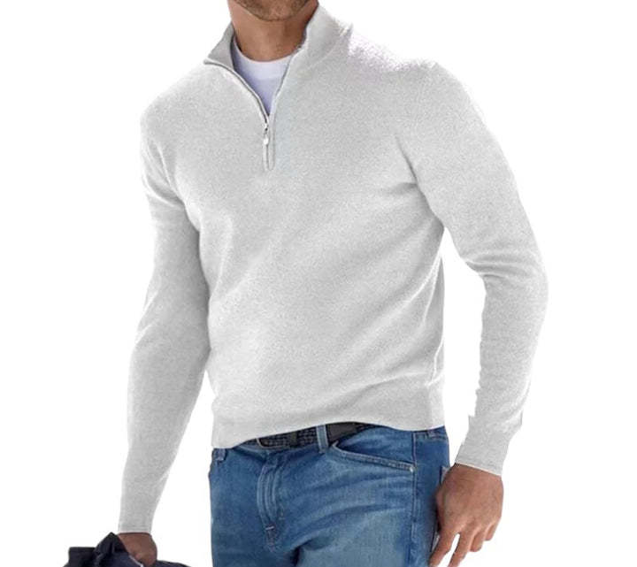 Casual-Chique Half Zip Sweater voor Mannen