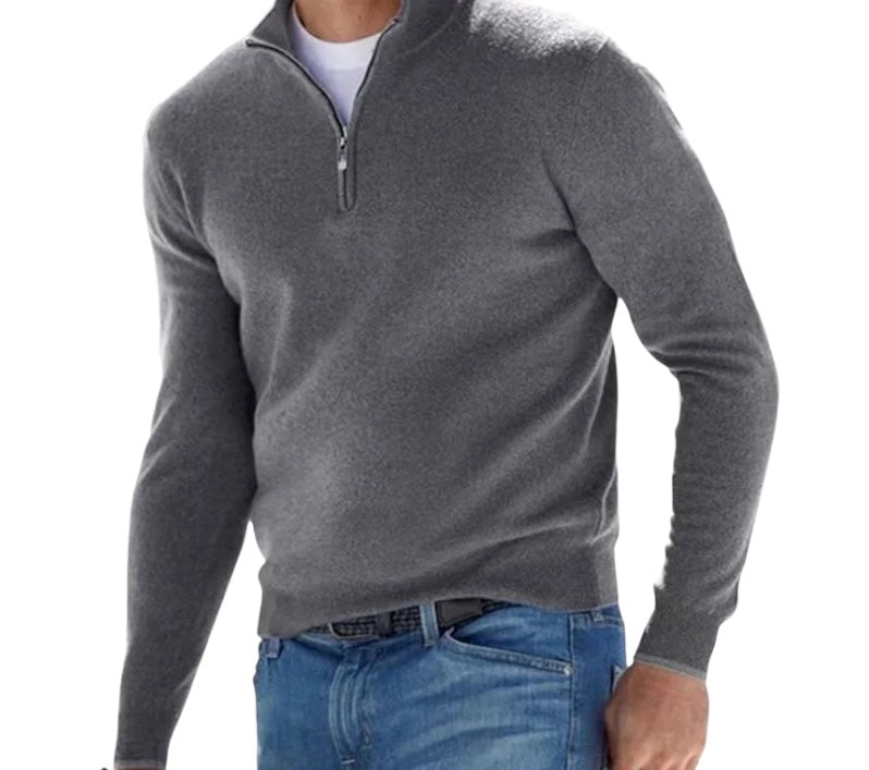 Casual-Chique Half Zip Sweater voor Mannen