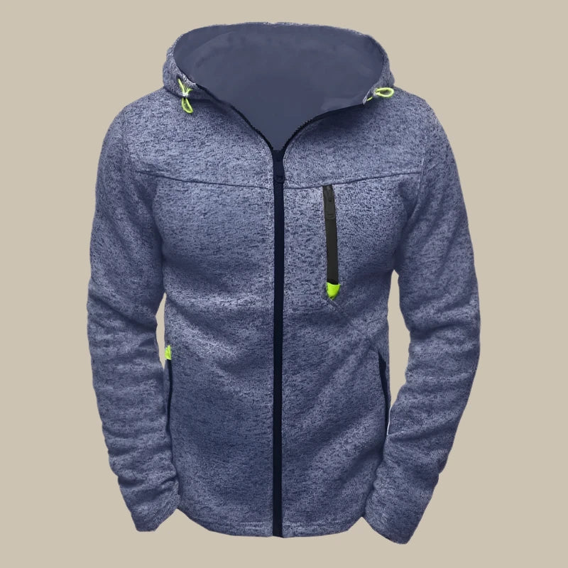 Casual Heren Hoodie met Rits en Klassieke Pasvorm