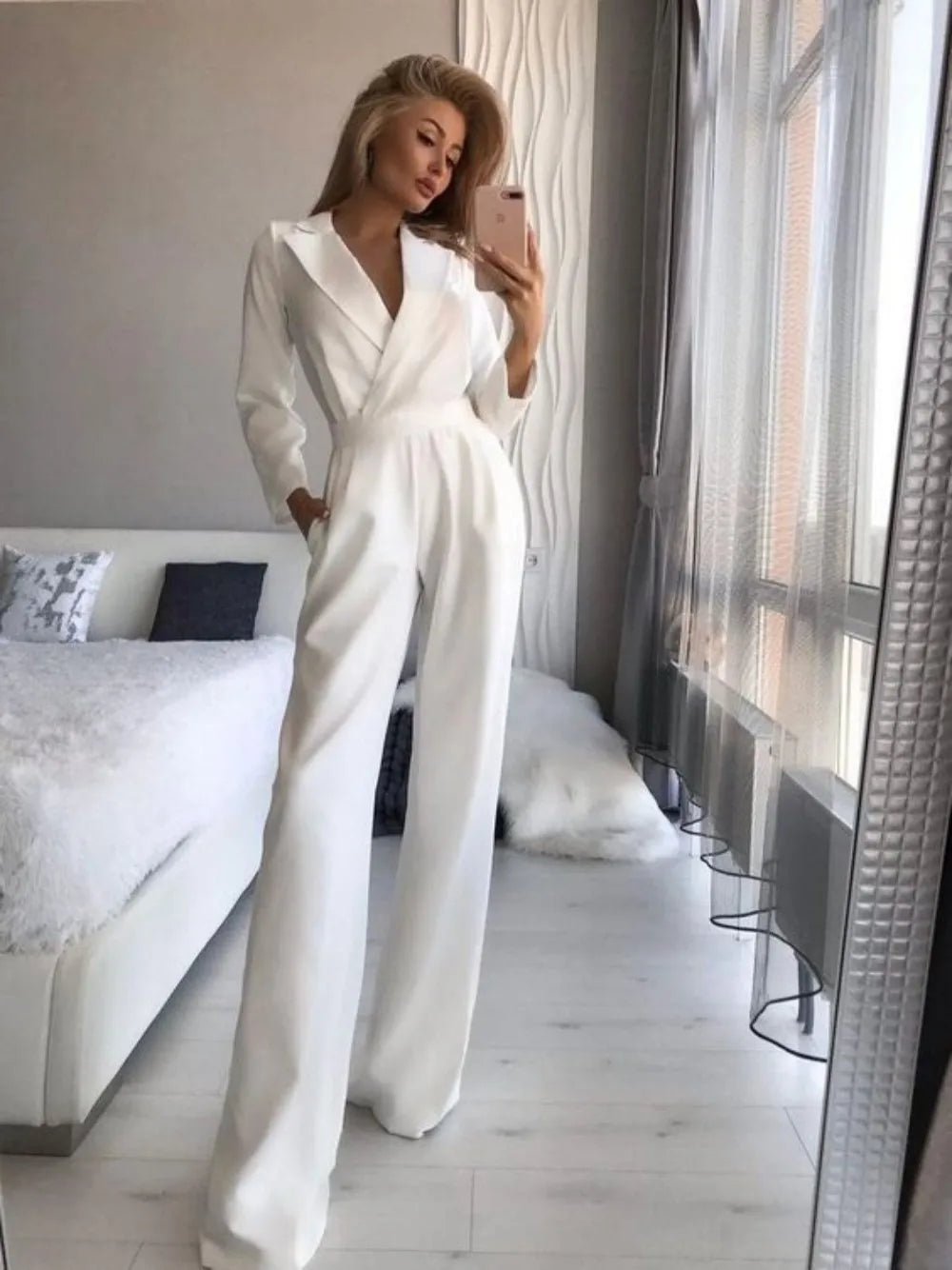 Vrouwelijke Jumpsuit met Lange Mouwen