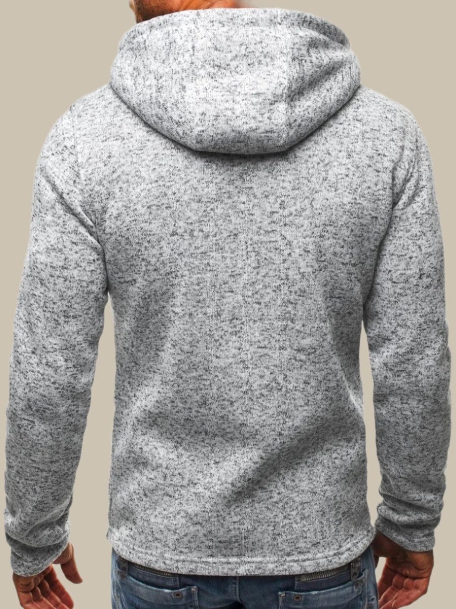 Casual Heren Hoodie met Rits en Klassieke Pasvorm