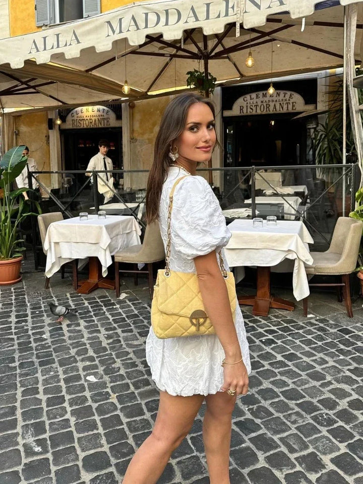 Witte Zomerjurk Dames – Elegante Casual Jurk met Borduursels en Verstelbare Pasvorm