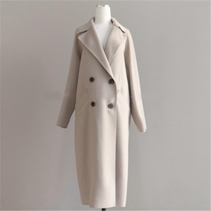 Casual Lange Wollen Trenchcoat voor Dames