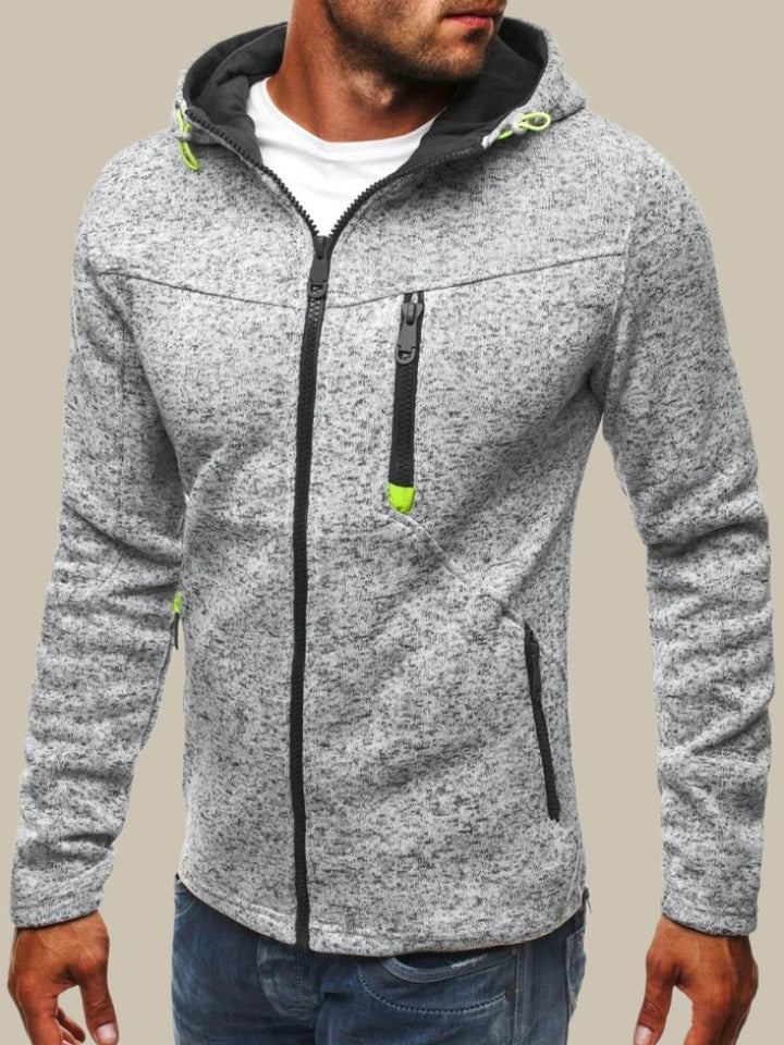 Casual Heren Hoodie met Rits en Klassieke Pasvorm