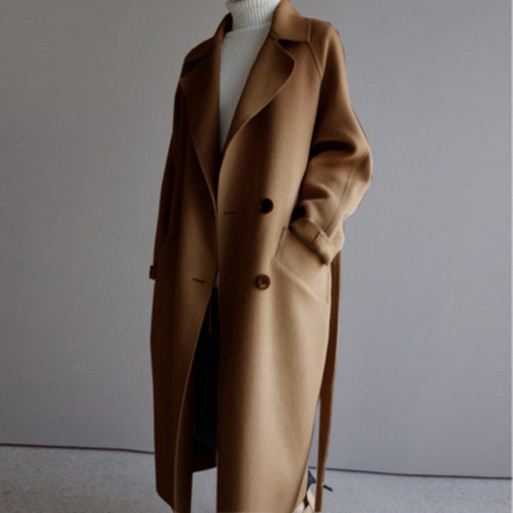 Casual Lange Wollen Trenchcoat voor Dames