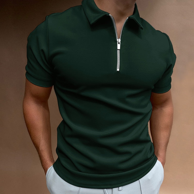 Slim-fit Polo met Rits voor Heren
