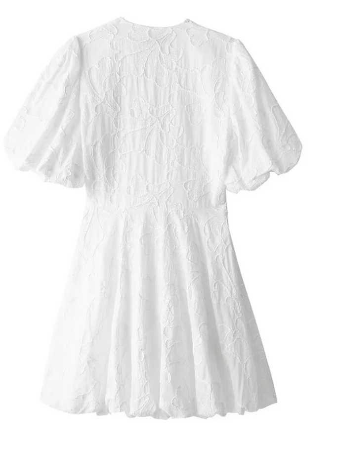 Witte Zomerjurk Dames – Elegante Casual Jurk met Borduursels en Verstelbare Pasvorm