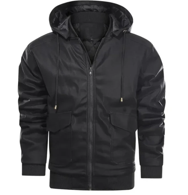 Heren Comfortabele Winter Motorjas van Faux Leren