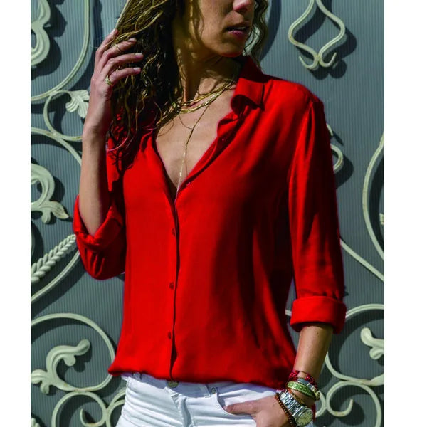 Stijlvolle Dames Blouse met Lange Mouwen