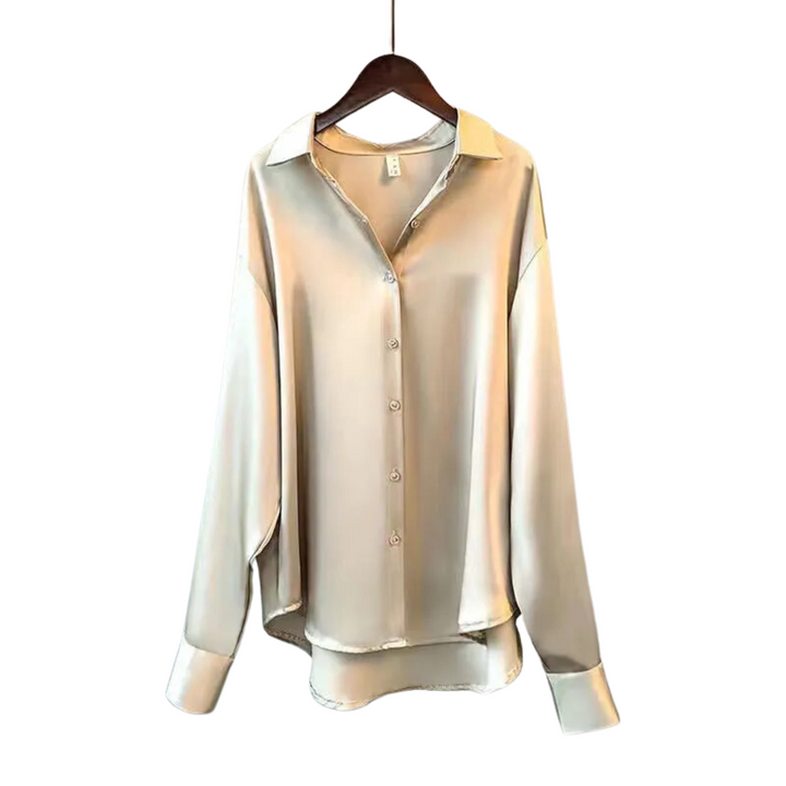 Dames Satijnen Blouse – Tijdloze Elegantie en Veelzijdige Stijl