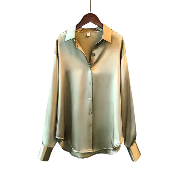 Dames Satijnen Blouse – Tijdloze Elegantie en Veelzijdige Stijl