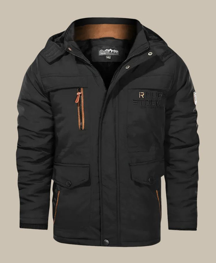 Comfortabele waterdichte winterjas heren met fleece voering