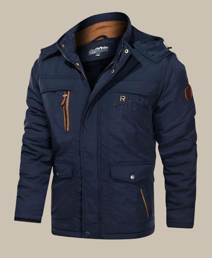 Comfortabele waterdichte winterjas heren met fleece voering