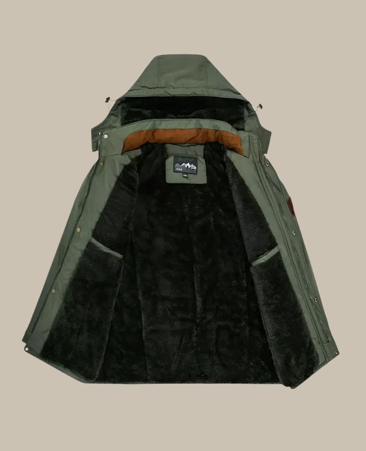 Comfortabele waterdichte winterjas heren met fleece voering