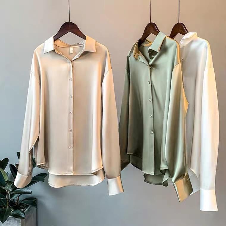 Dames Satijnen Blouse – Tijdloze Elegantie en Veelzijdige Stijl