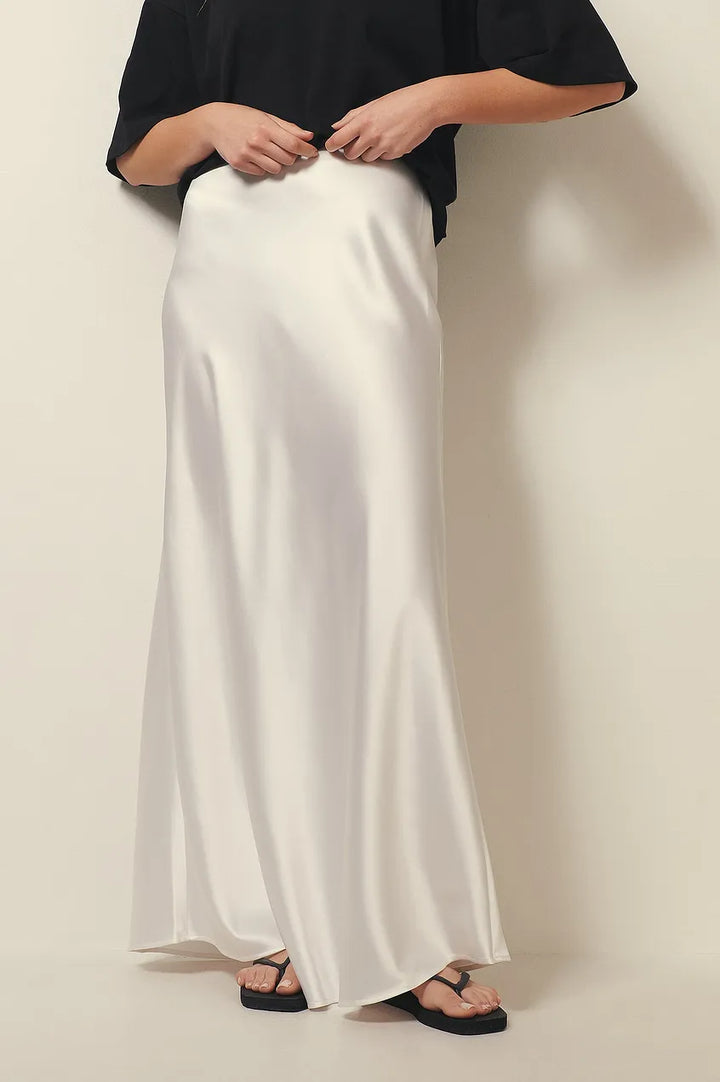 Chique satijnen maxi rok dames