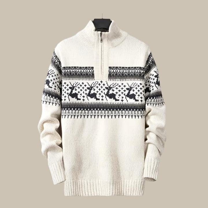 Nordic Half Zip Sweater Noorse kersttrui voor mannen