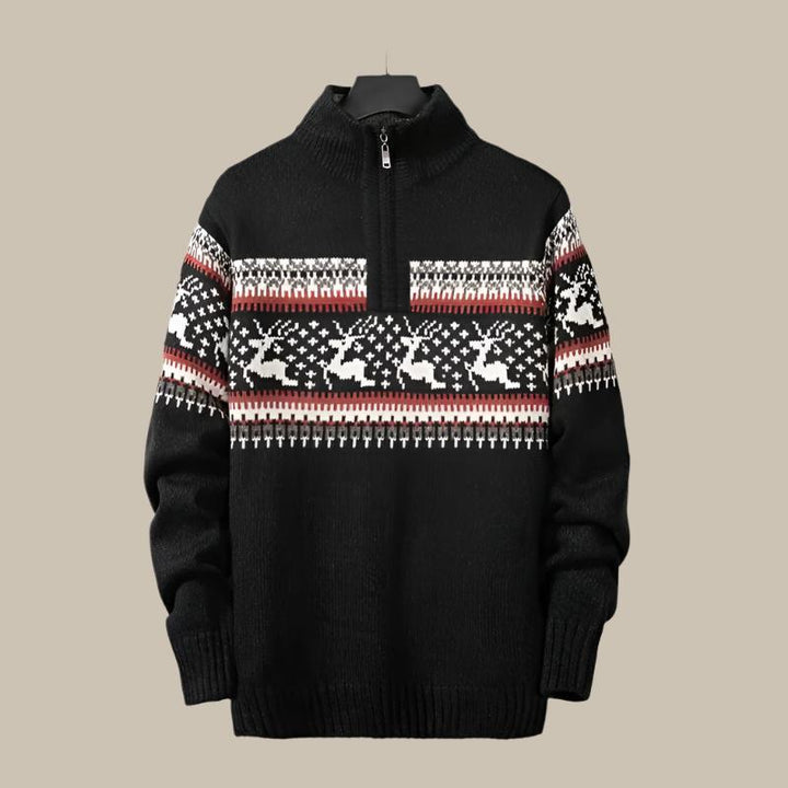 Nordic Half Zip Sweater Noorse kersttrui voor mannen