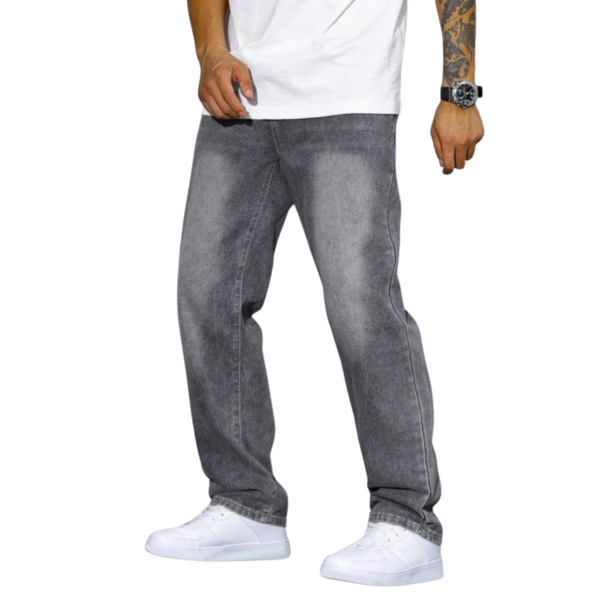 Straight Leg Jeans voor Heren in Effen Kleur