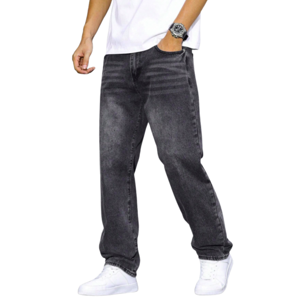 Straight Leg Jeans voor Heren in Effen Kleur