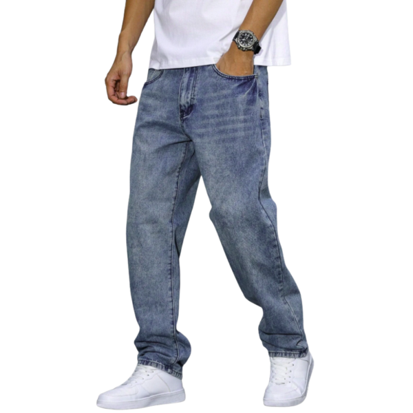 Straight Leg Jeans voor Heren in Effen Kleur