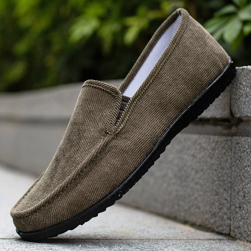 Heren Corduroy Loafers met Antislip Zool