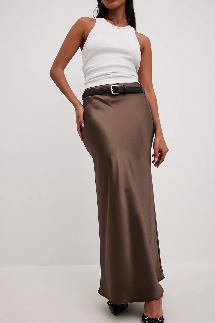 Chique satijnen maxi rok dames
