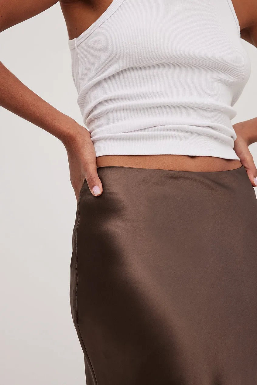 Chique satijnen maxi rok dames