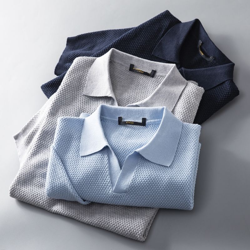 Heren Gebreid Polo Shirt – Tijdloze Stijl en Comfort